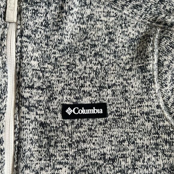 COLUMBIA White and Black Spacedye Knit Fleece Jacket Size XS - Picture 5 of 9